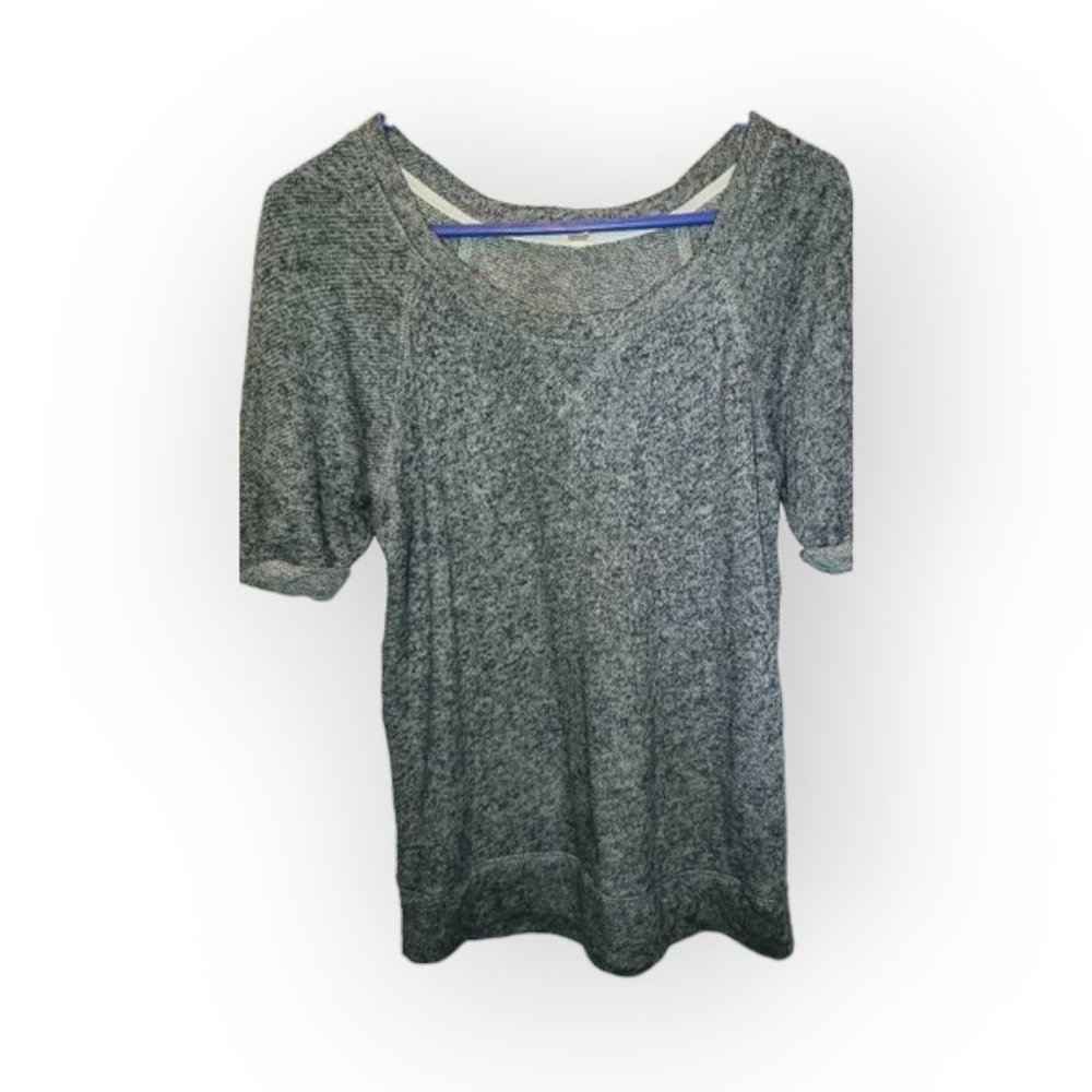 J.CREW Raw hem sleeves gray top Sz M EUC